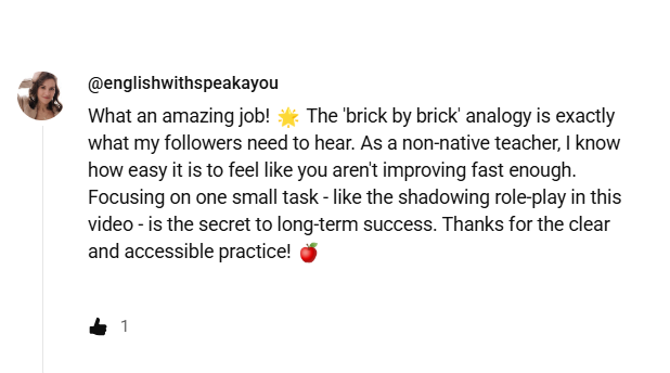 Shadowing English Course student 05